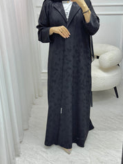 C 1533 Black Leafy Abaya
