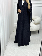 C 1535 Black Patterned Abaya