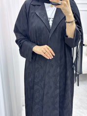 C 1535 Black Patterned Abaya