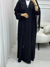 C 1535 Black Patterned Abaya