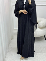 C 1536 Black Leaves Abaya