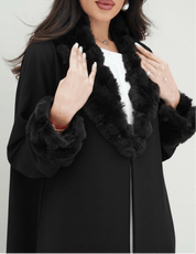 C 1543 Black Fur Abaya