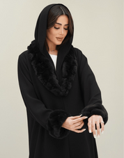 C 1543 Black Fur Abaya