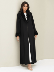 C 1543 Black Fur Abaya