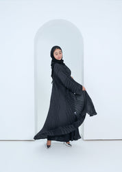 C - 2x2 - Pleated - Black - Abaya - 03