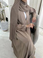 C Beige Gold Handwork Abaya-2