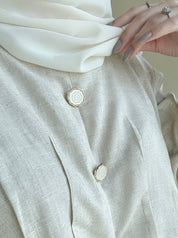 C - Beige - Summer - Linen - Dress