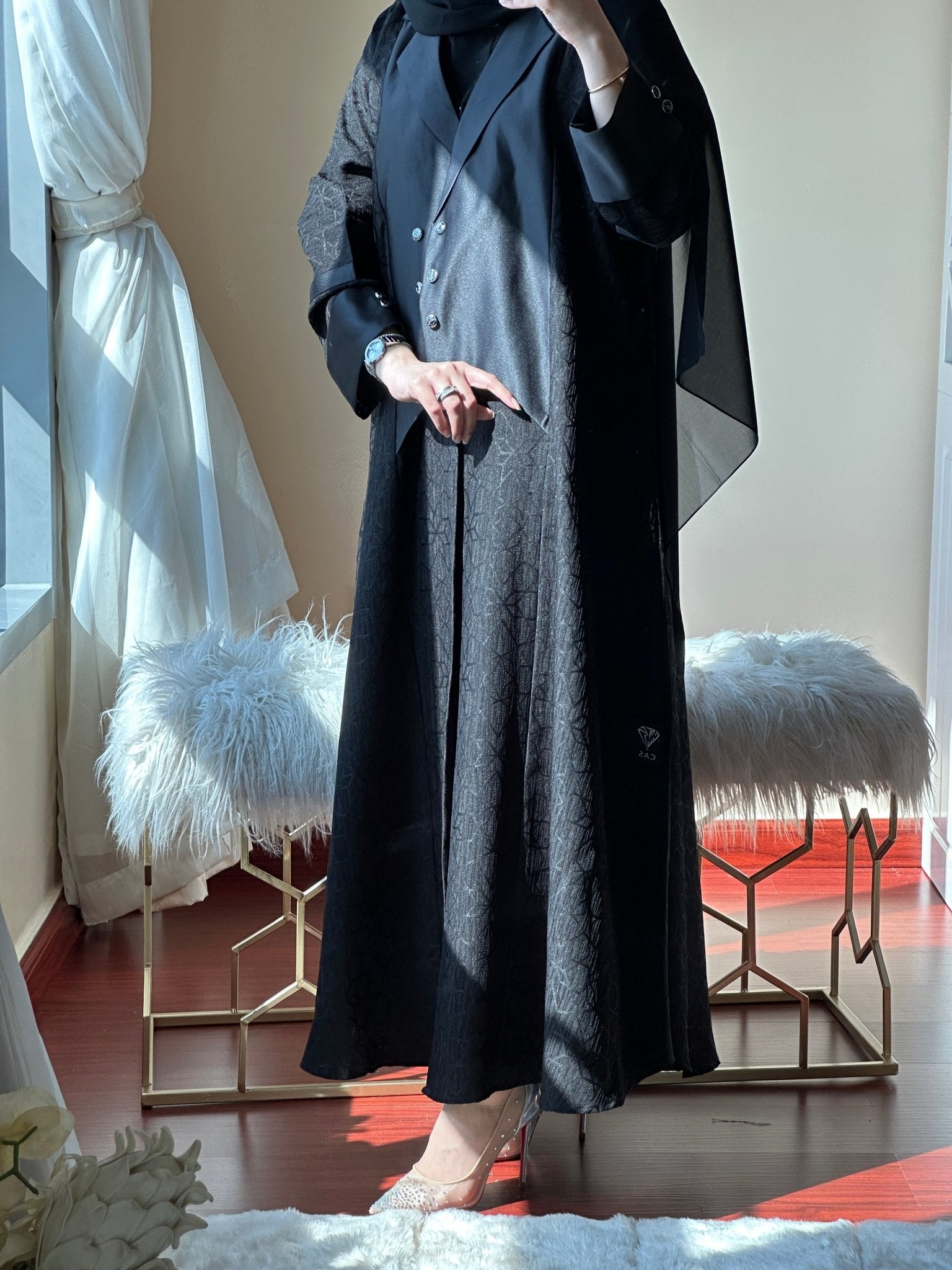 black abaya dress Layla The model wears size Medium and has a height of 55 / 166cm aprox Black Inner Slip Dress -