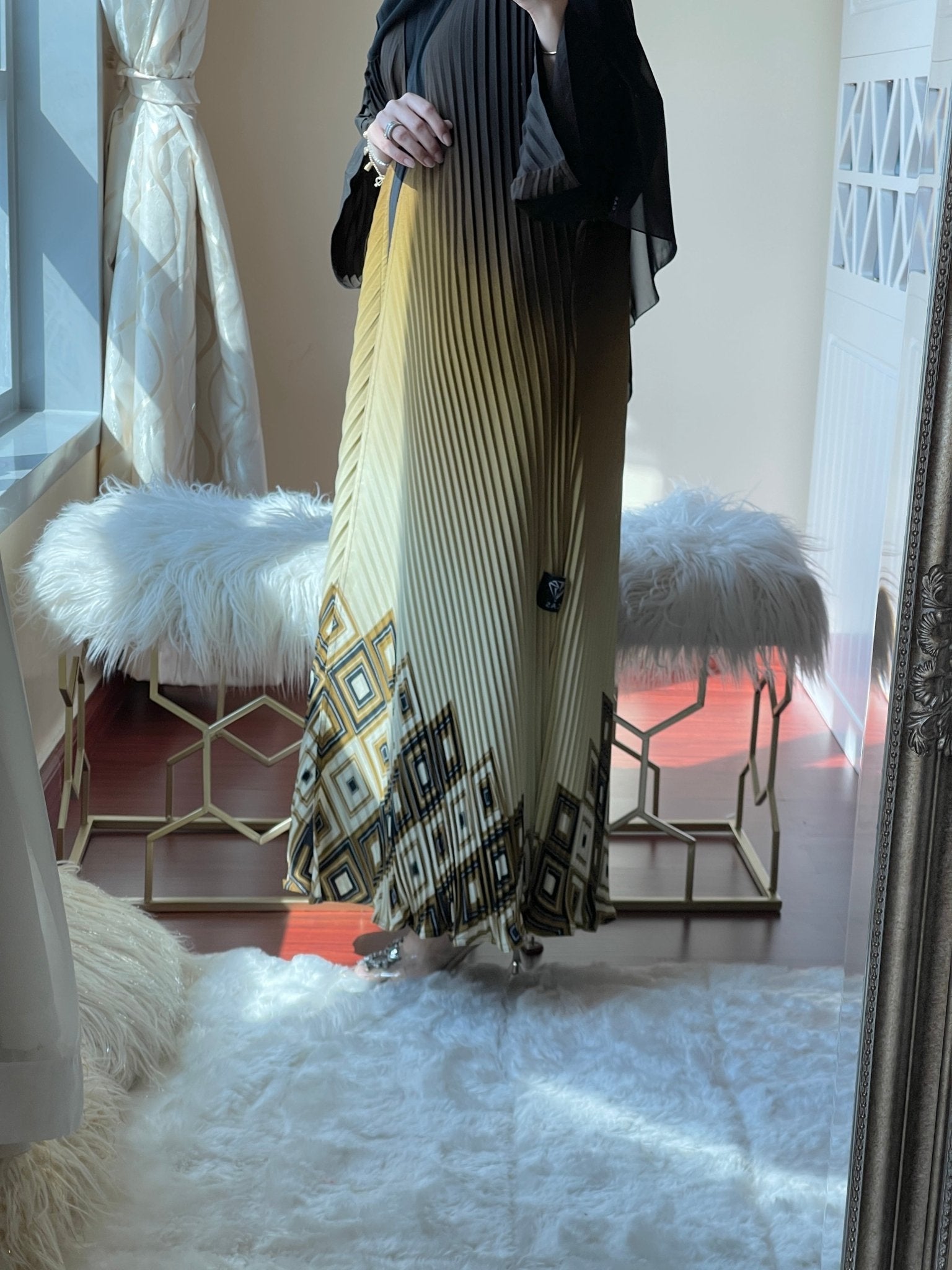 C - Black - Yellow - Ombre - Abaya