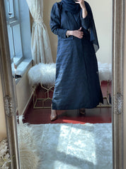 C - Blue - Jacquard - Abaya - Set - 29 - 01