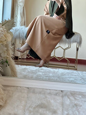 C - Green Beige Evening Abaya 42