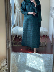 C - Green - Jacquard - Abaya - Set - 29 - 01