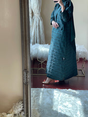 C - Green - Jacquard - Abaya - Set - 29 - 01