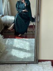 C - Green - Jacquard - Abaya - Set - 29 - 01