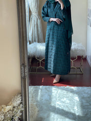 C - Green - Jacquard - Abaya - Set - 29 - 01