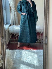 C - Green - Jacquard - Abaya - Set - 29 - 01