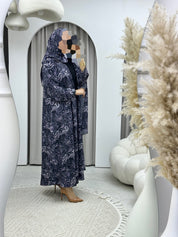 C Italian Marble Crepe Purple Abaya