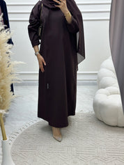 C Overlap Bisht Brown Abaya