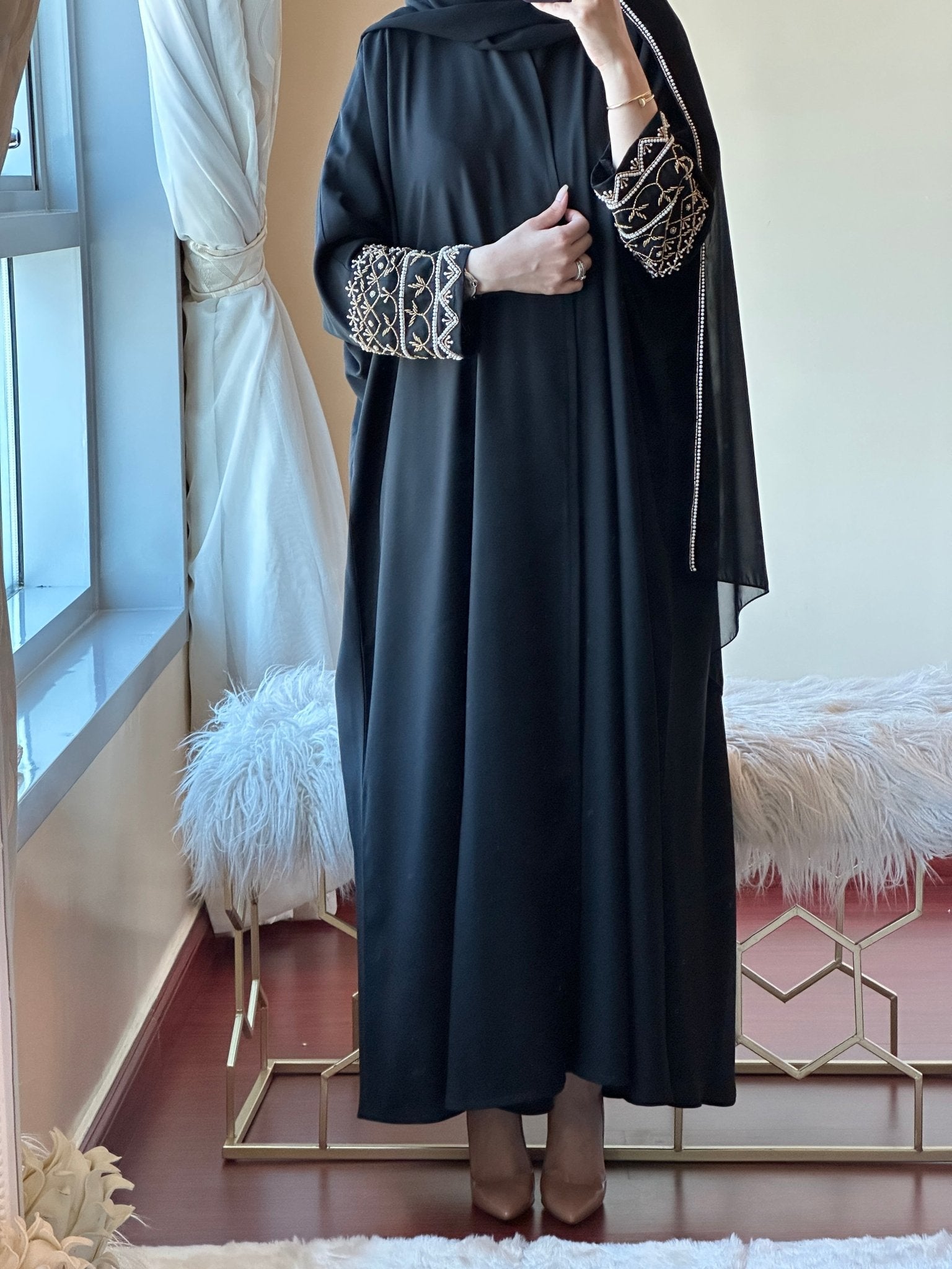 black abaya dress Black Abaya Batul Elegant Plain Black Abaya for Modest Women XS / Black