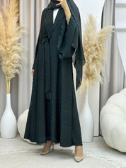 C RTW 0005 - 06 Green Overlap Silk Abaya