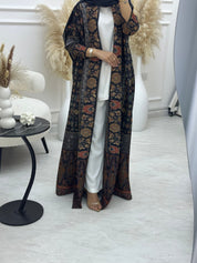 C RTW 02 Grey Pleated Print Abaya