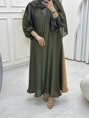 C RTW 0645 OliveGreen Gold Duotone Abaya