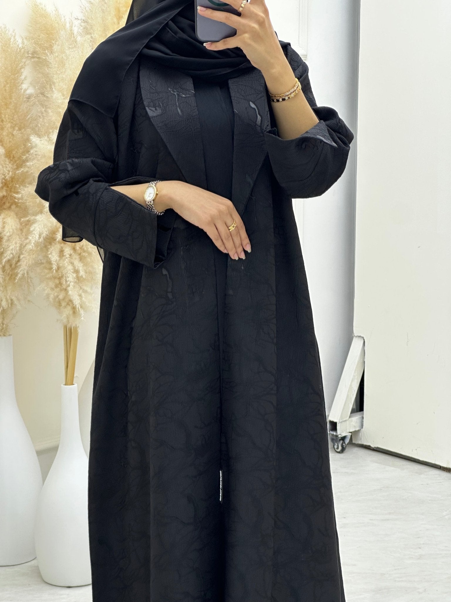 C RTW 0654 Black Coat Abaya