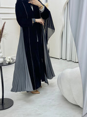 C RTW 0679 Pleated Velvet Coat Abaya
