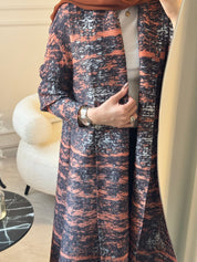 C RTW 10 Capri Pleated Print Abaya