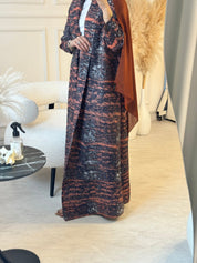 C RTW 10 Capri Pleated Print Abaya
