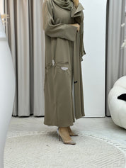 C RTW Army Green Sequins Abaya