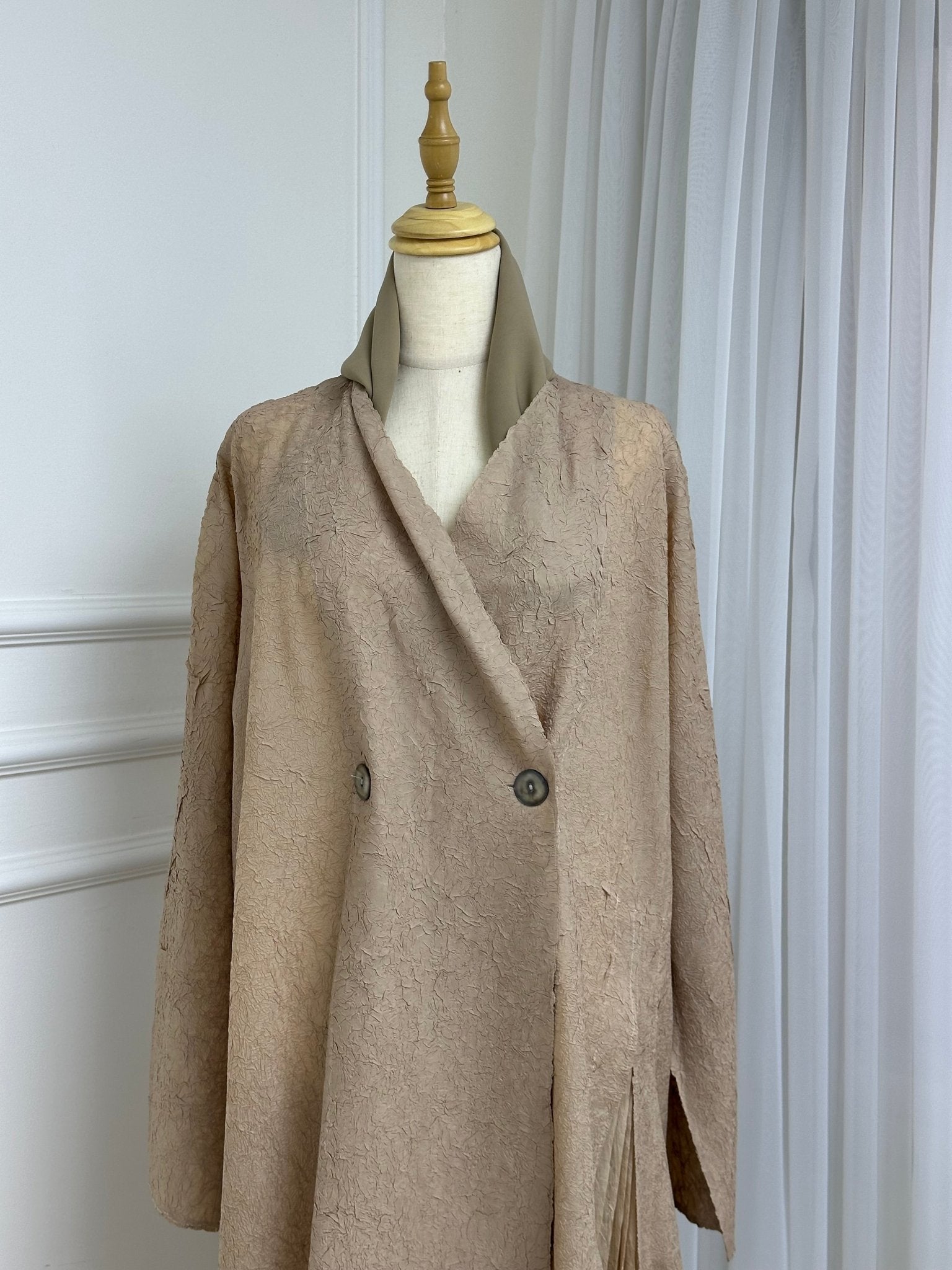 C RTW Beige Overlap Abaya