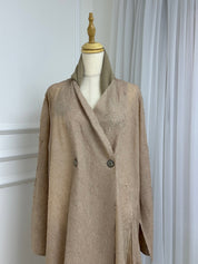 C RTW Beige Overlap Abaya