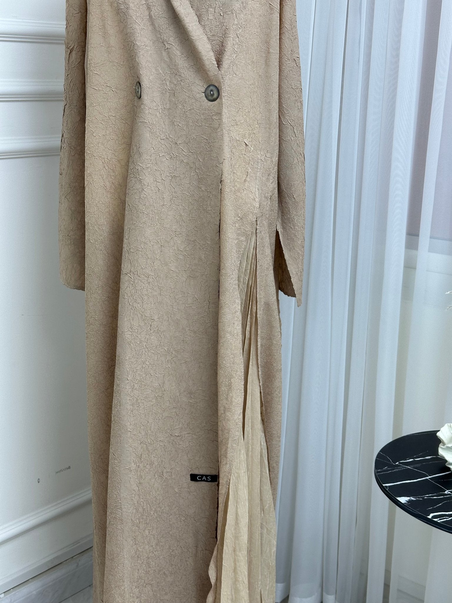 C RTW Beige Overlap Abaya
