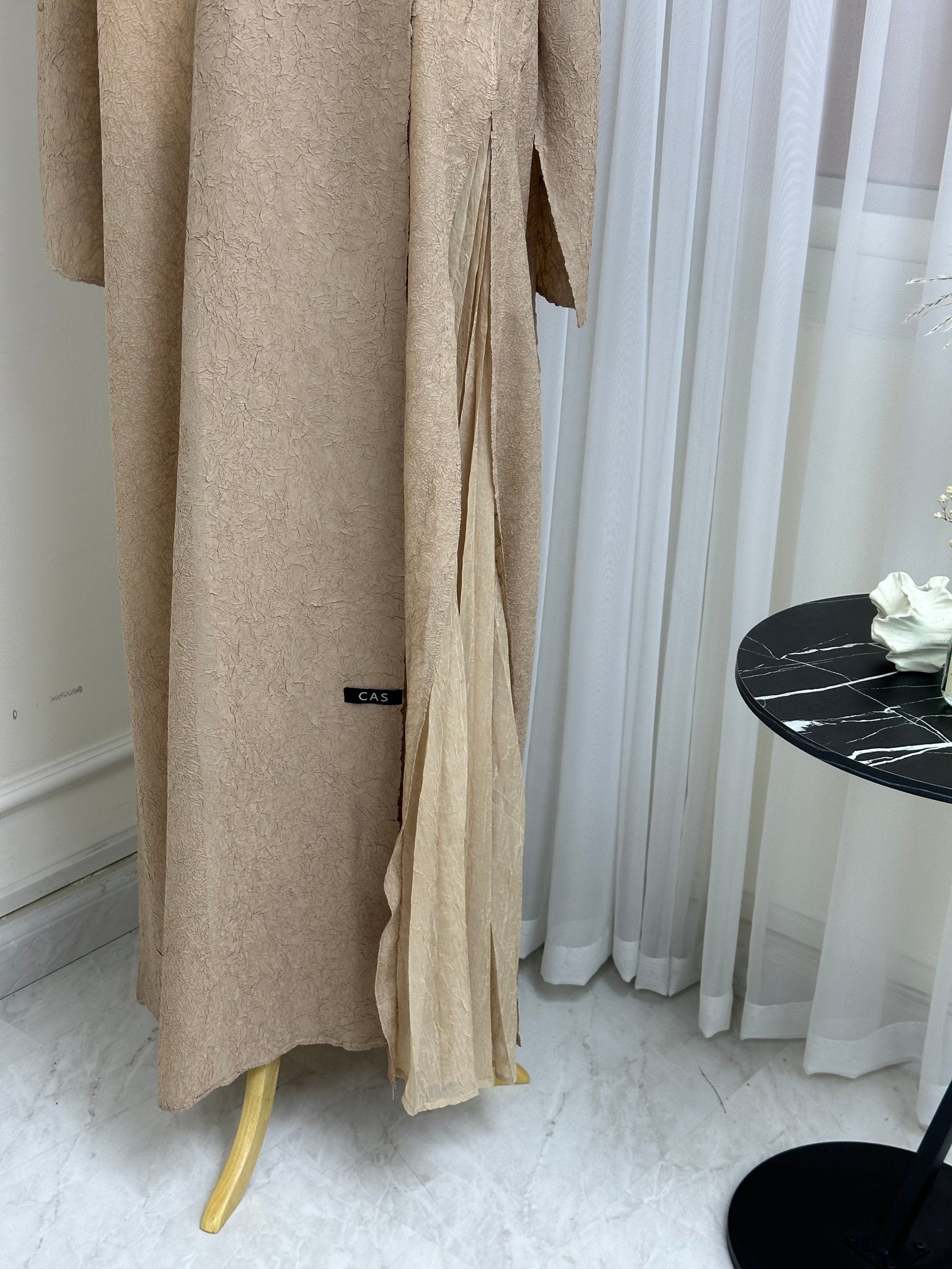 C RTW Beige Overlap Abaya
