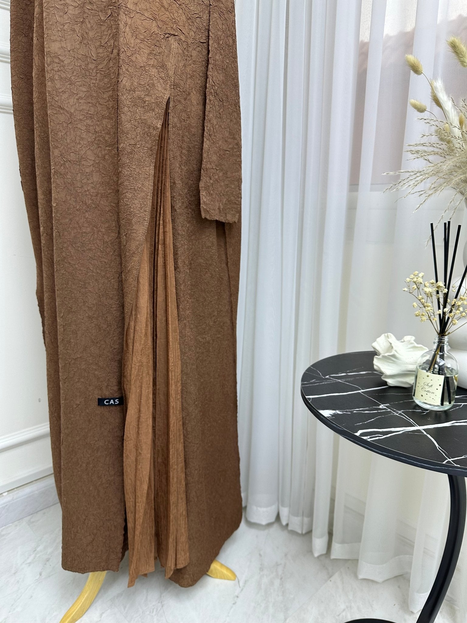 C RTW Brown Overlap Abaya