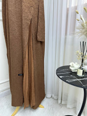 C RTW Brown Overlap Abaya