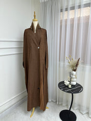 C RTW Brown Overlap Abaya
