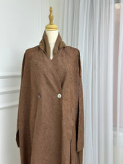 C RTW Brown Overlap Abaya