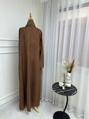 C RTW Brown Overlap Abaya