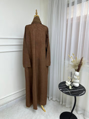 C RTW Brown Overlap Abaya