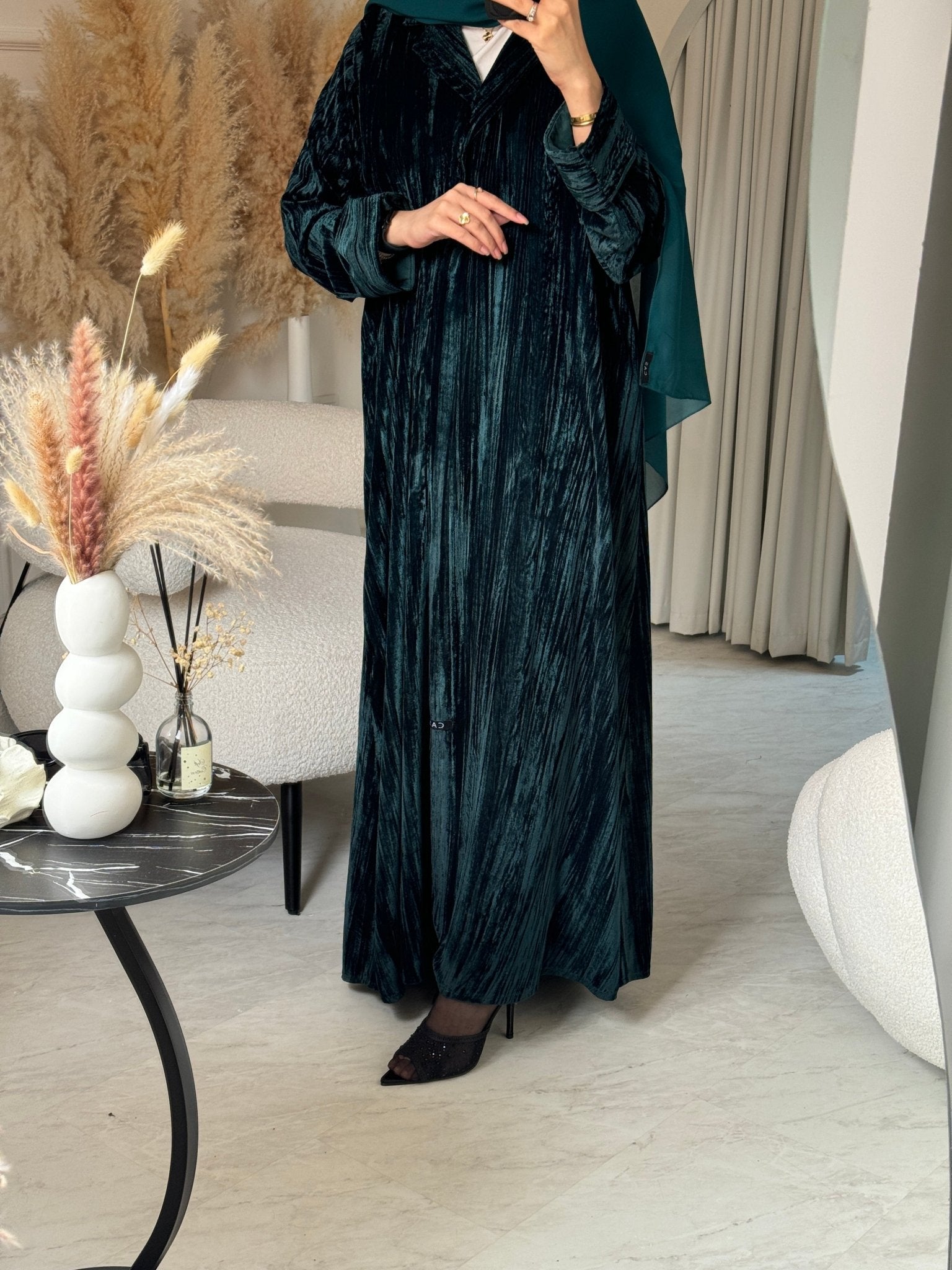 C RTW Green Velvet Abaya