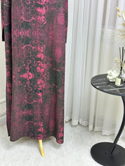 C RTW Maroon Floral Printed Abaya