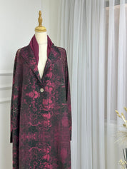 C RTW Maroon Floral Printed Abaya