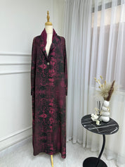 C RTW Maroon Floral Printed Abaya