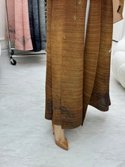 C RTW Mustard Pleated Print Abaya