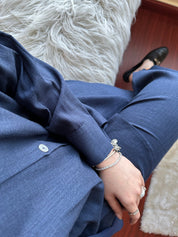 C RTW Navy Blue Summer Linen Travel Set