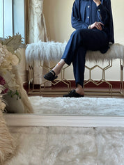 C RTW Navy Blue Summer Linen Travel Set