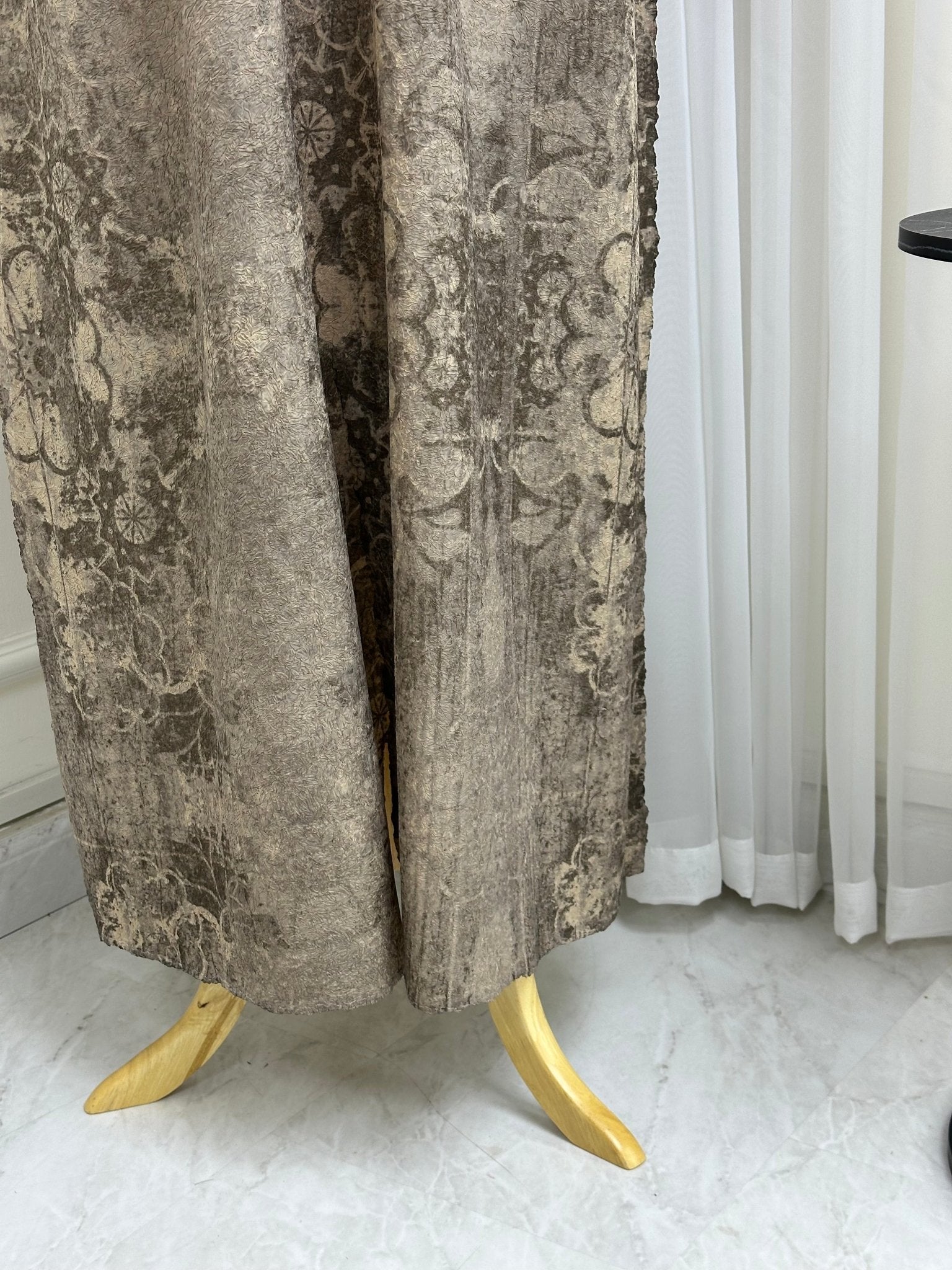 C RTW Nude Floral Printed Abaya