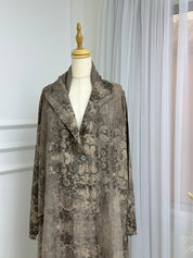 C RTW Nude Floral Printed Abaya